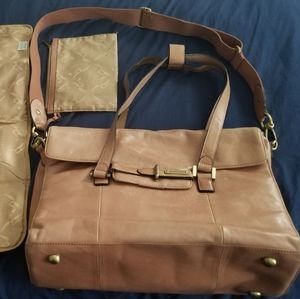 Storksak's Helena Leather Baby Bag